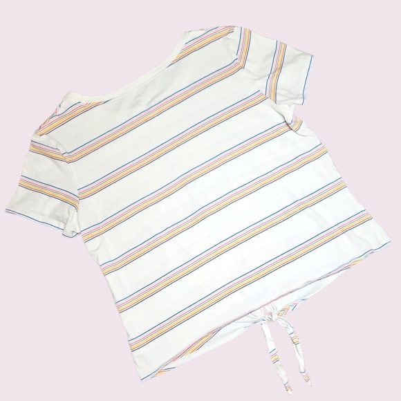 American Eagle Women's Short Sleeve Striped White Tee Size Small - Picture 2 of 3
